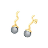 BRINCO TORCIDO PÉROLAS DOURADO